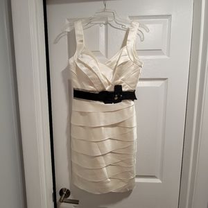 Cream evening engagement dress